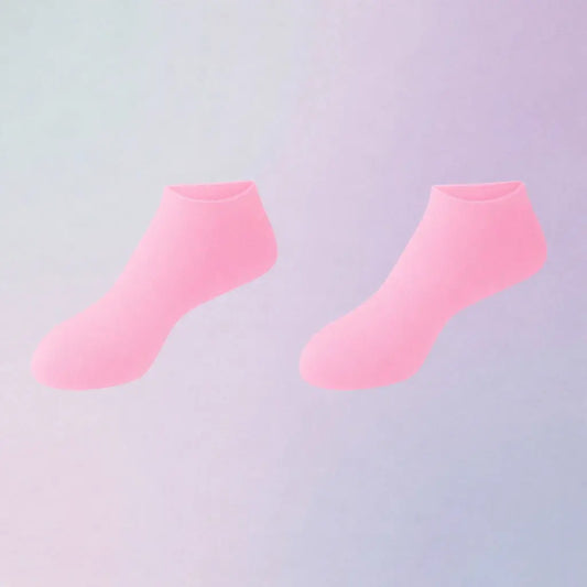 Pink reusable silicone moisturizing socks