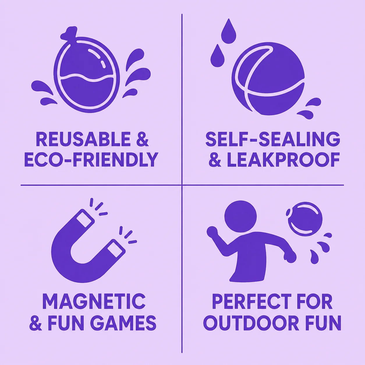 Reusable Magnetic Water Balloons (Set of 4)