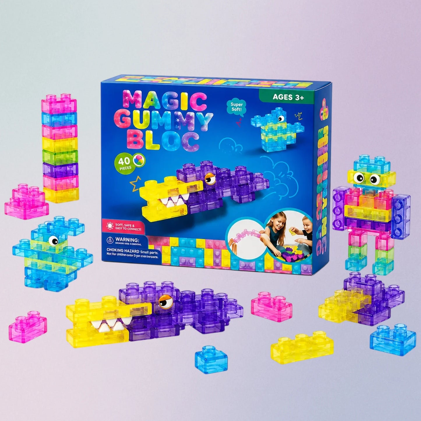 Magic Gummy Building Blocks (40 Pieces)