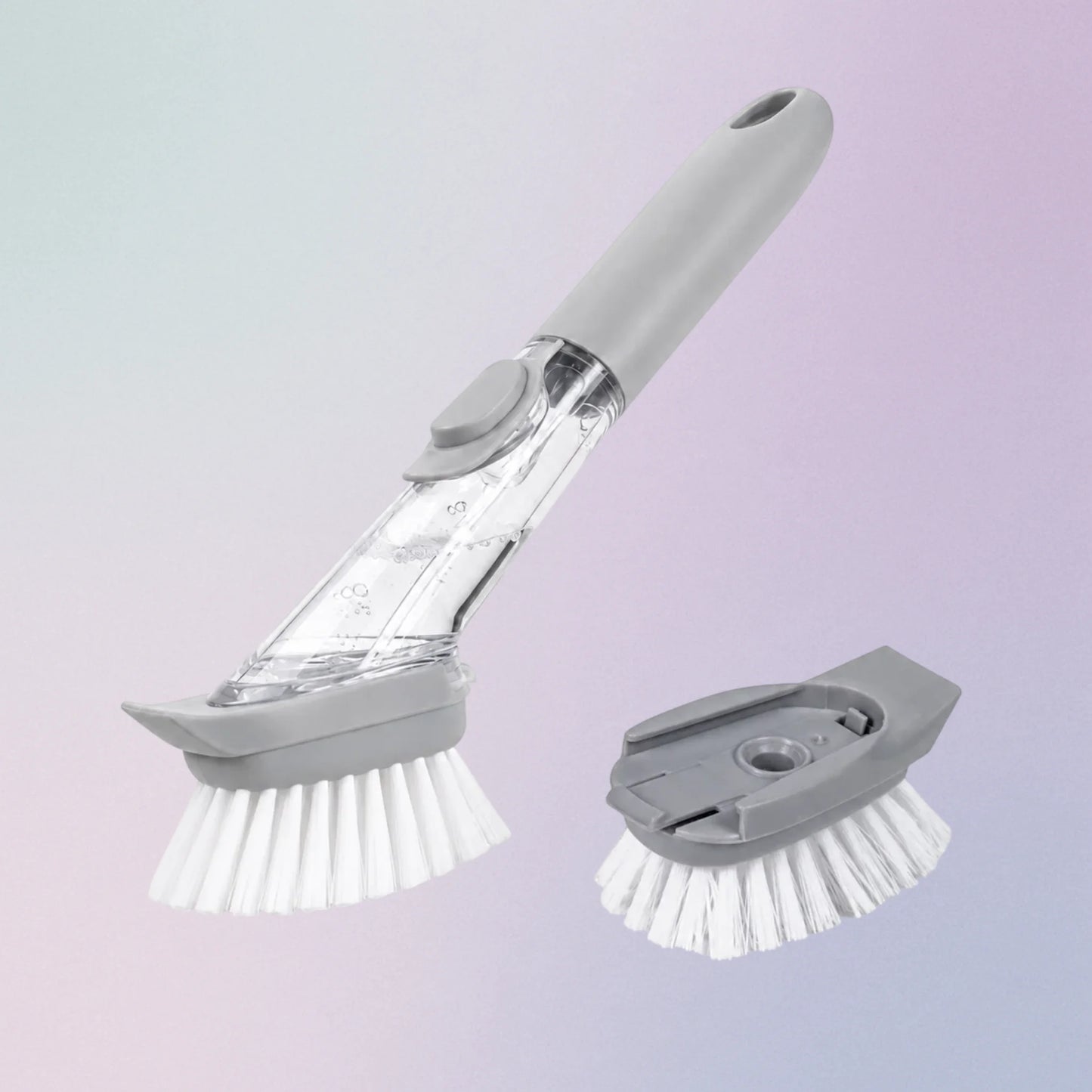 Long Handle Soap Dispensing Brush — With Replaceable Brush Head