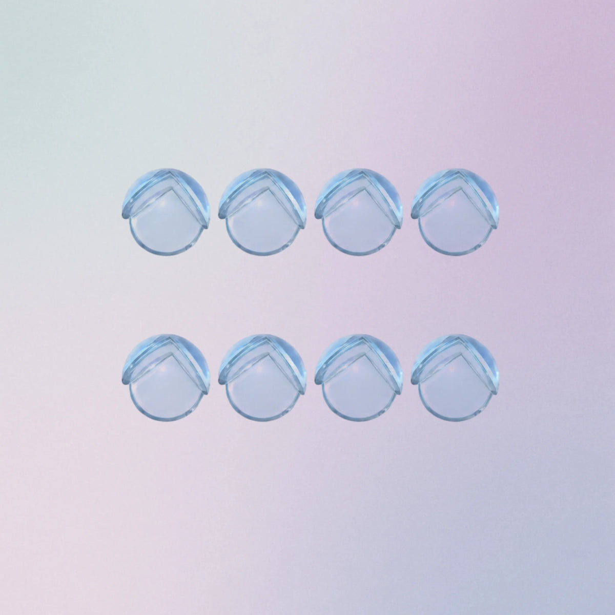 Set of 8 clear corner protectors for furniture