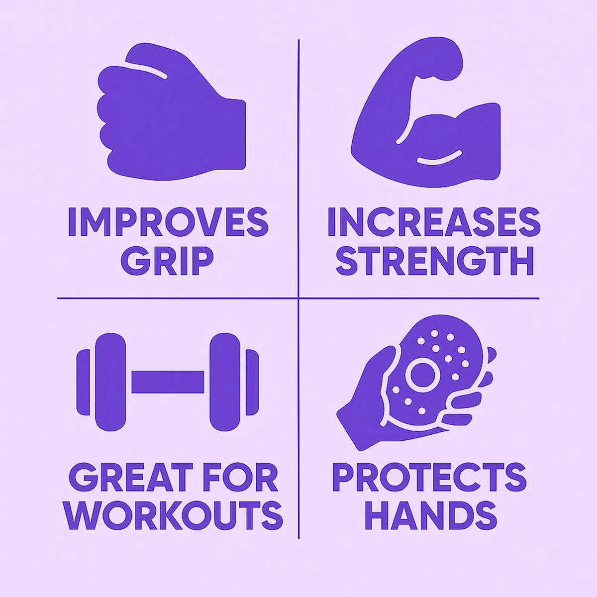 Workout grip benefits: prevents calluses and blisters, better grip on bars and dumbbells, washable