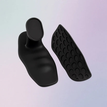 Black textured silicone workout grips for weightlifting