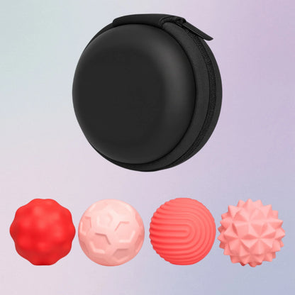 Set of 4 pink textured magnetic silicone fidget balls