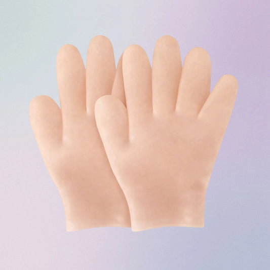 Skin-tone reusable silicone moisturizing gloves