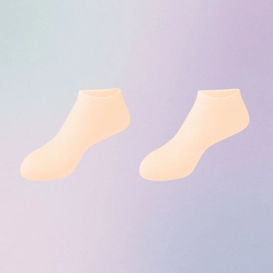 Skin-tone reusable silicone moisturizing socks