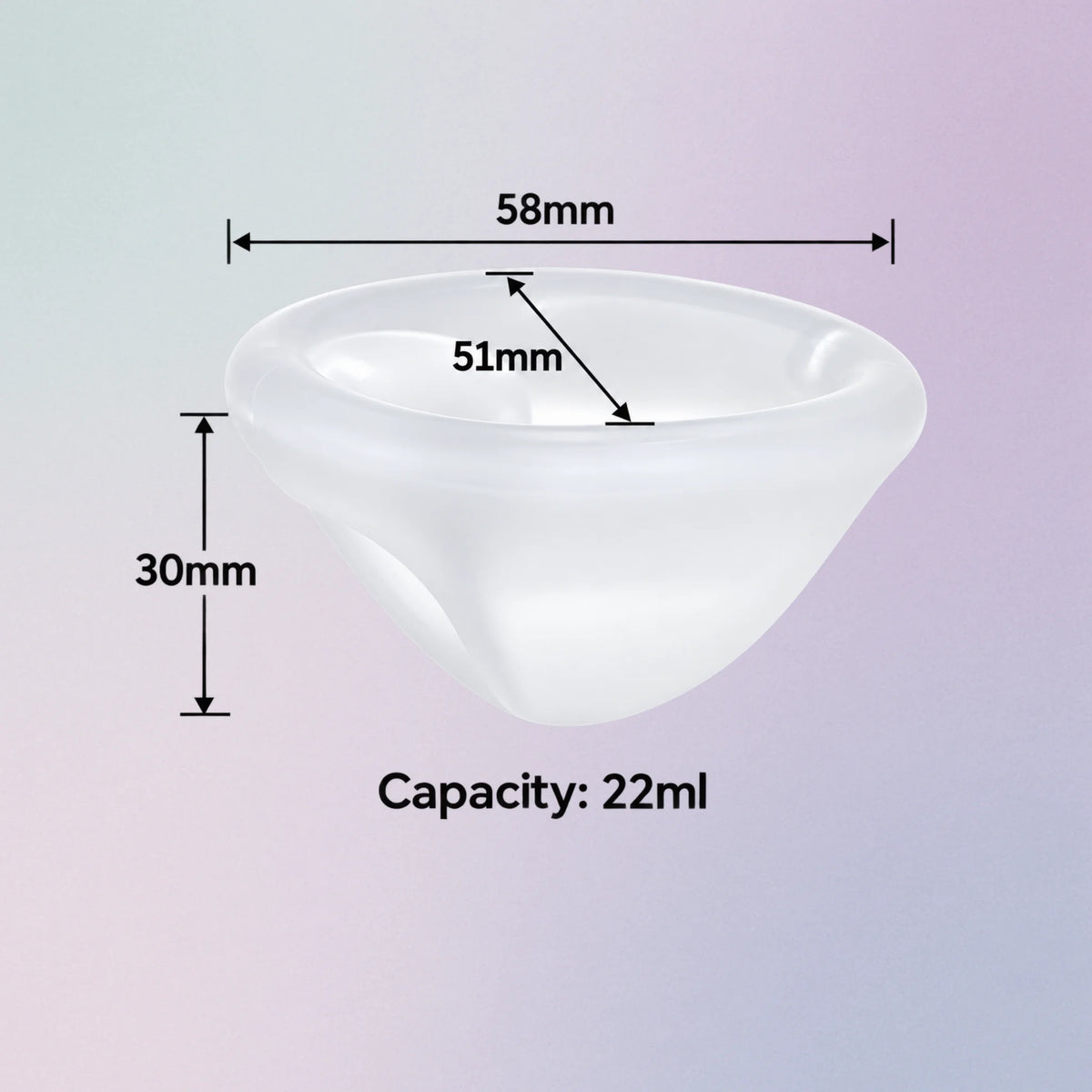 Small 22 ml reusable silicone menstrual disc