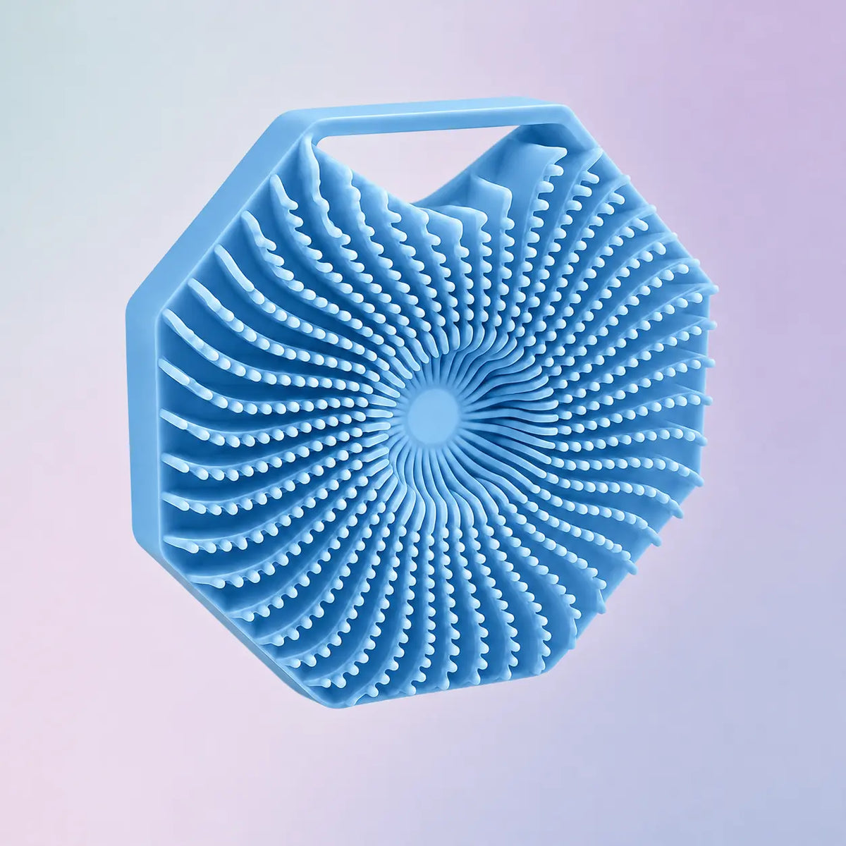 Blue antimicrobial silicone body scrubber