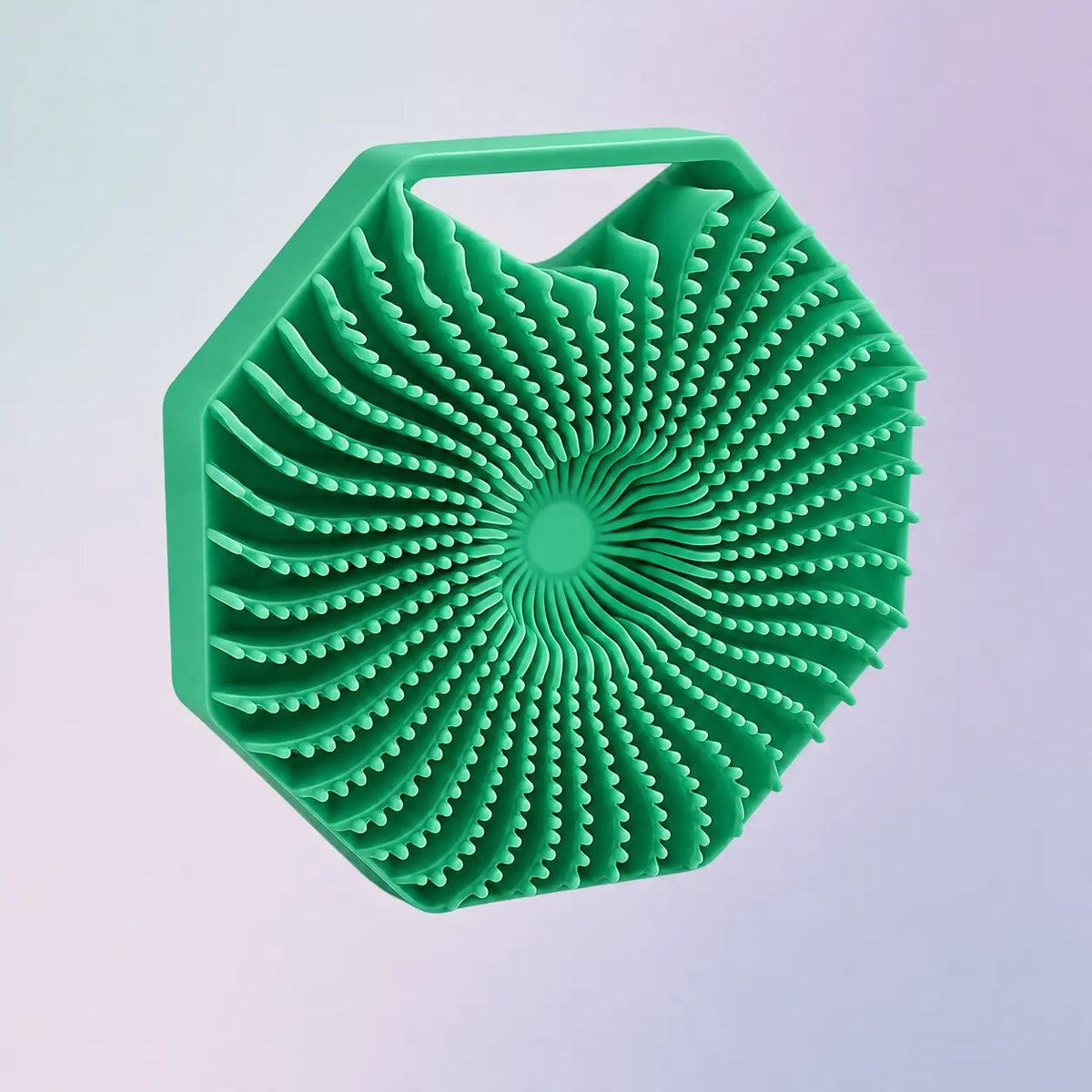 Green antimicrobial silicone body scrubber