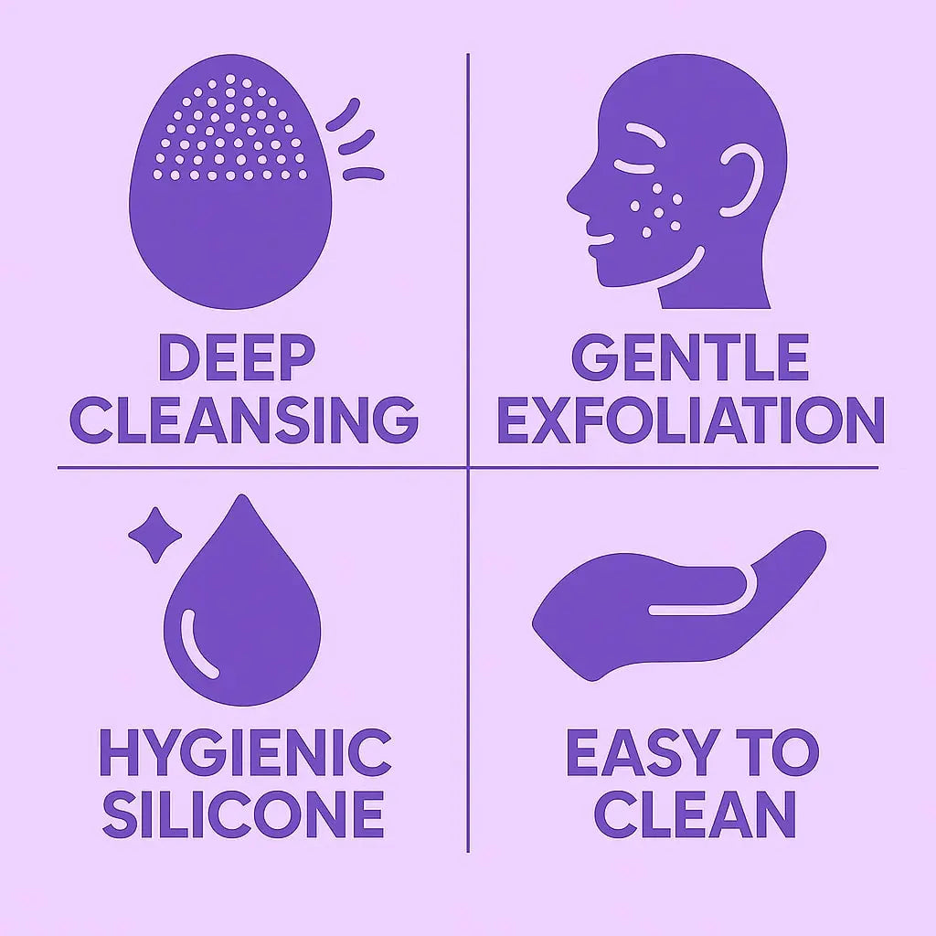 Face scrubber benefits: deep cleansing, gentle exfoliation, quick-drying, BPA-free and reusable
