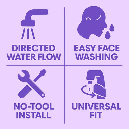 Faucet extender benefits: fits most round and oval faucets, soft BPA-free silicone, easy to rinse