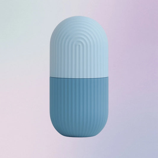 Blue silicone ice roller for face puffiness and redness