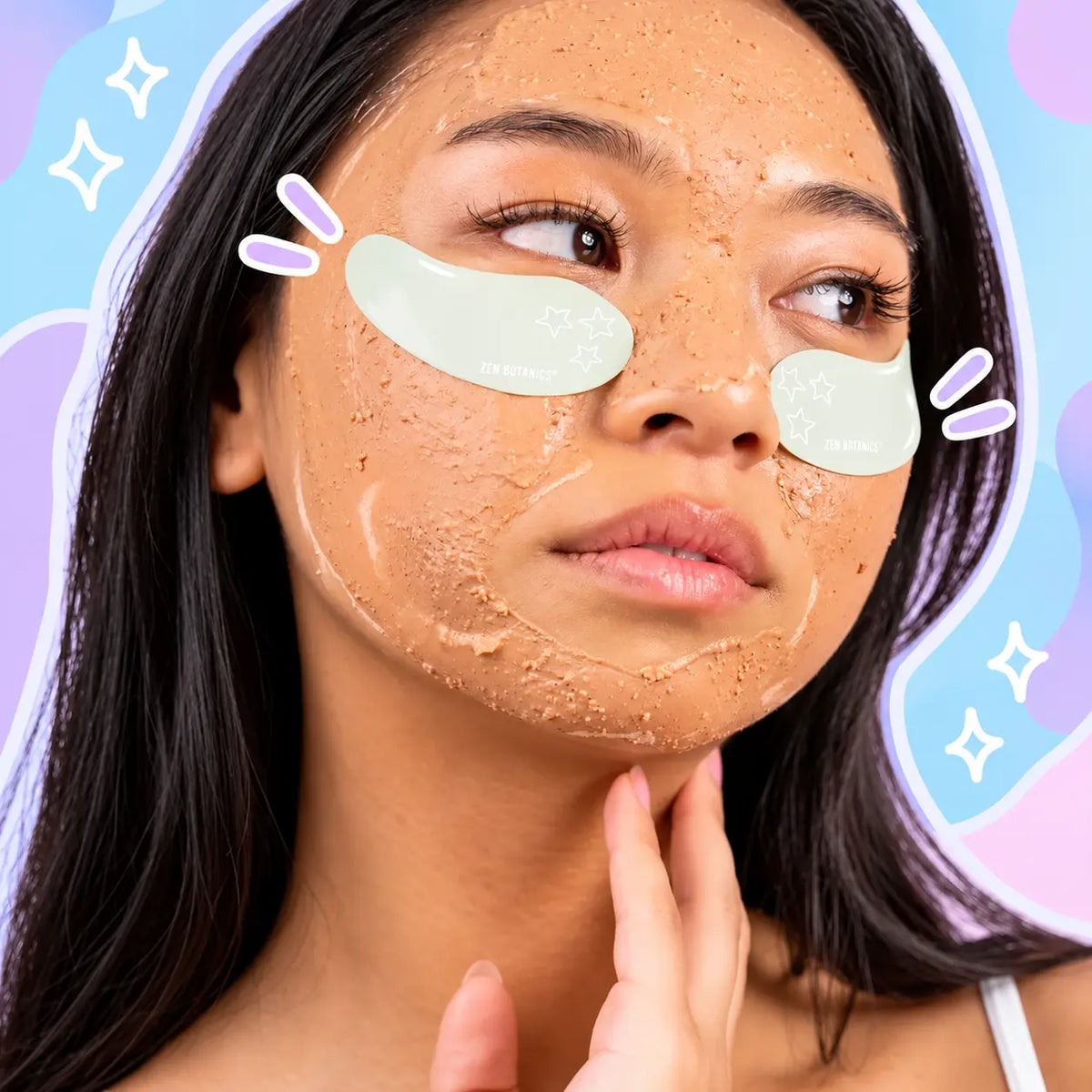 Reusable silicone under-eye patches worn over eye cream